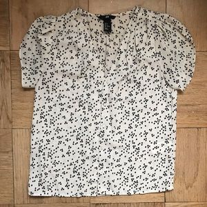 H&M Button Down PolkaDots Butterfly Sleeves Blouse